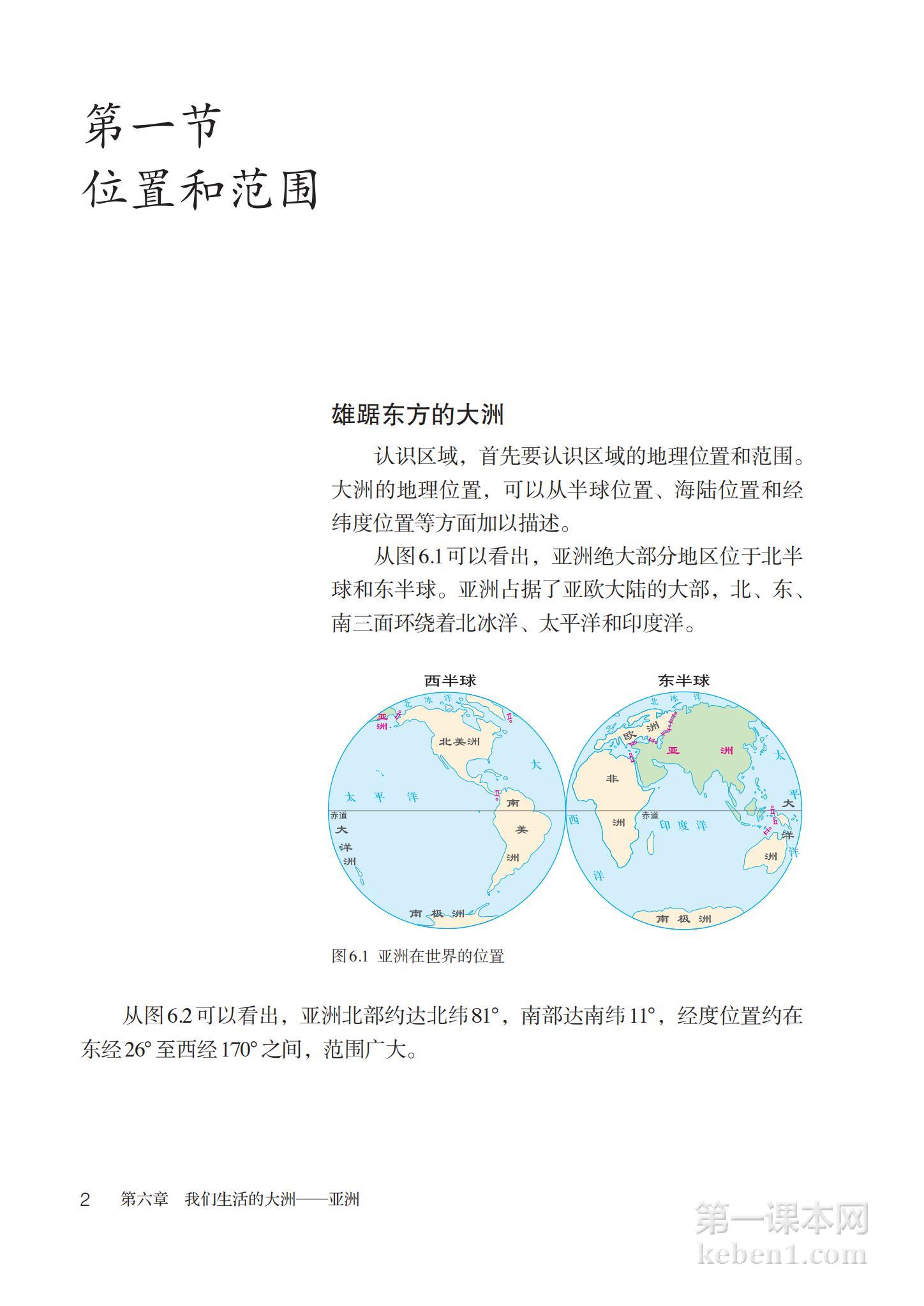 七年级地理下册人教版课本图片