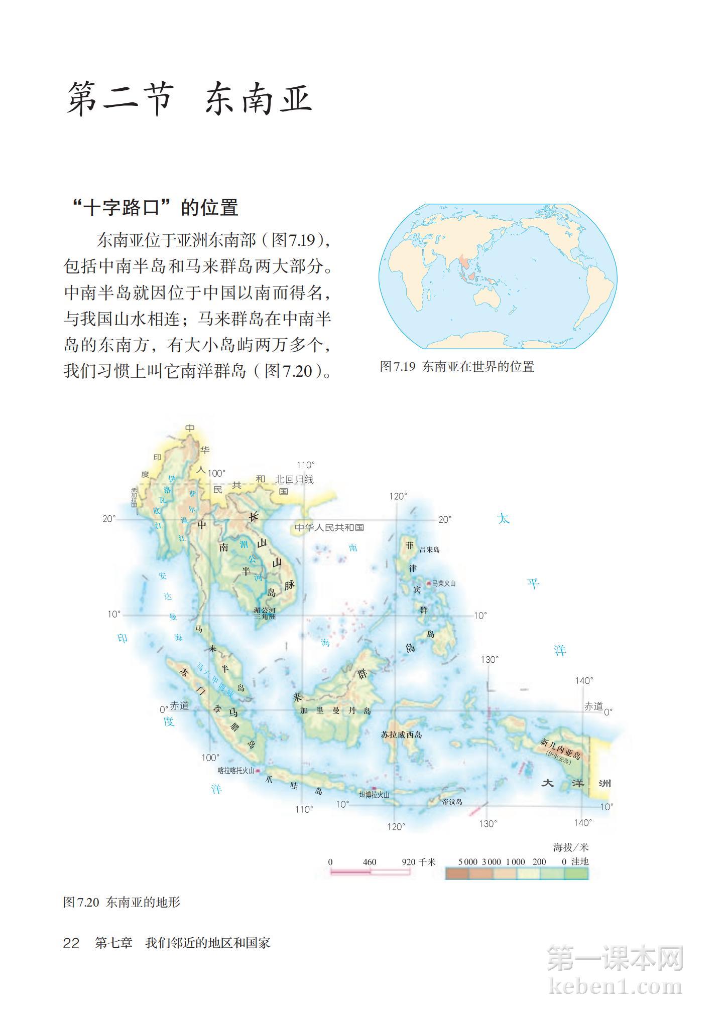 七年级地理下册人教版课本图片