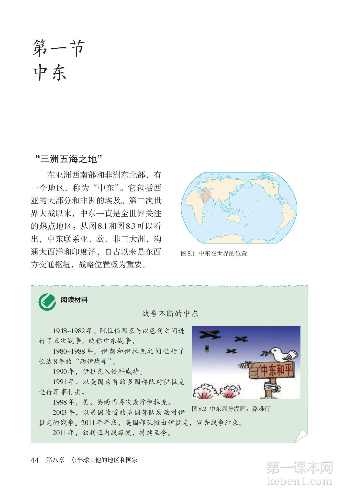 七年级地理下册人教版课本图片