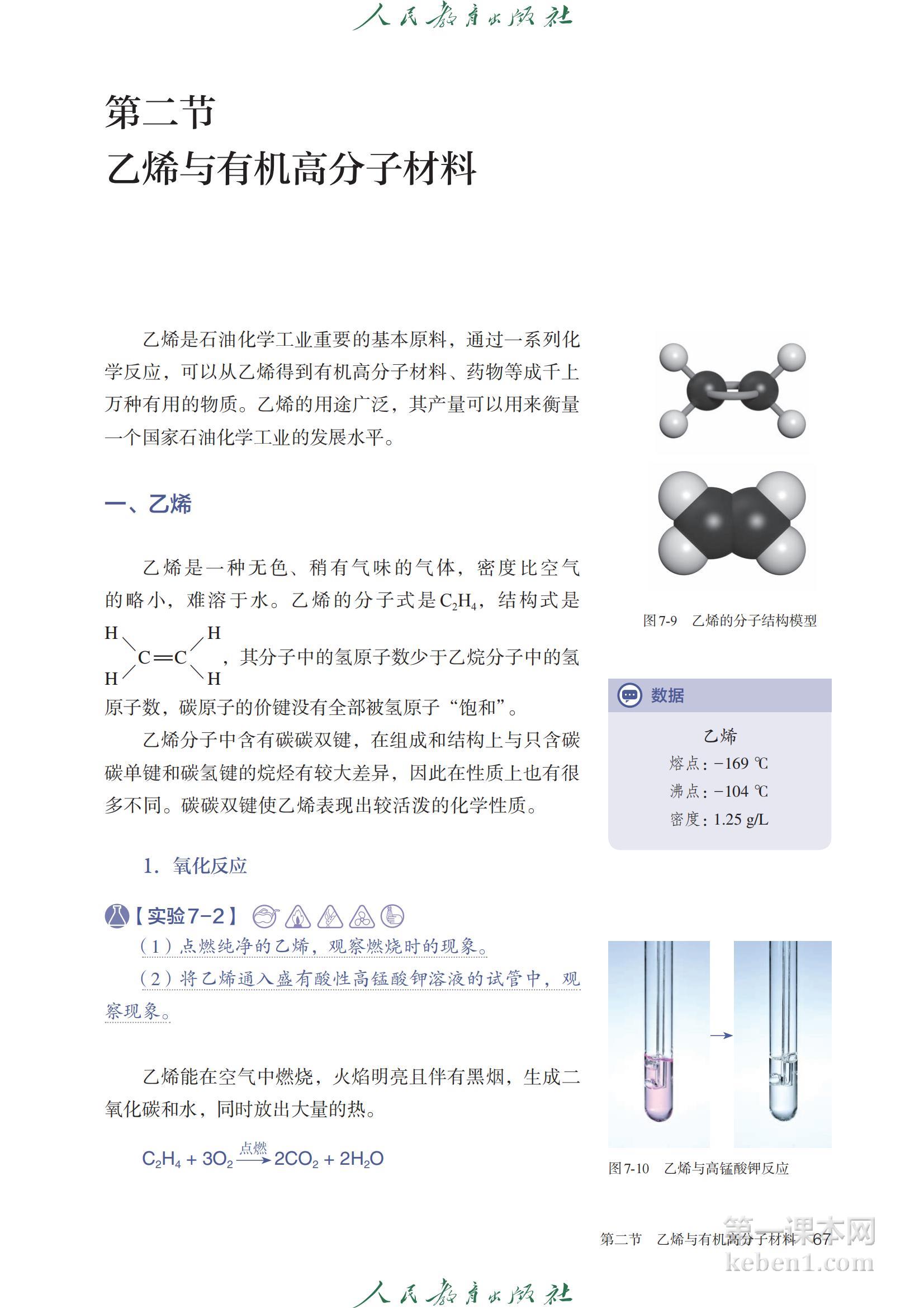 高中化学必修第二册人教版课本图片