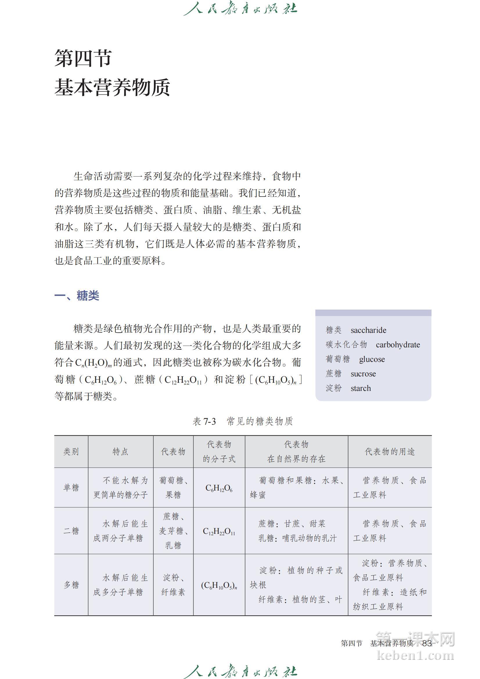 高中化学必修第二册人教版课本图片