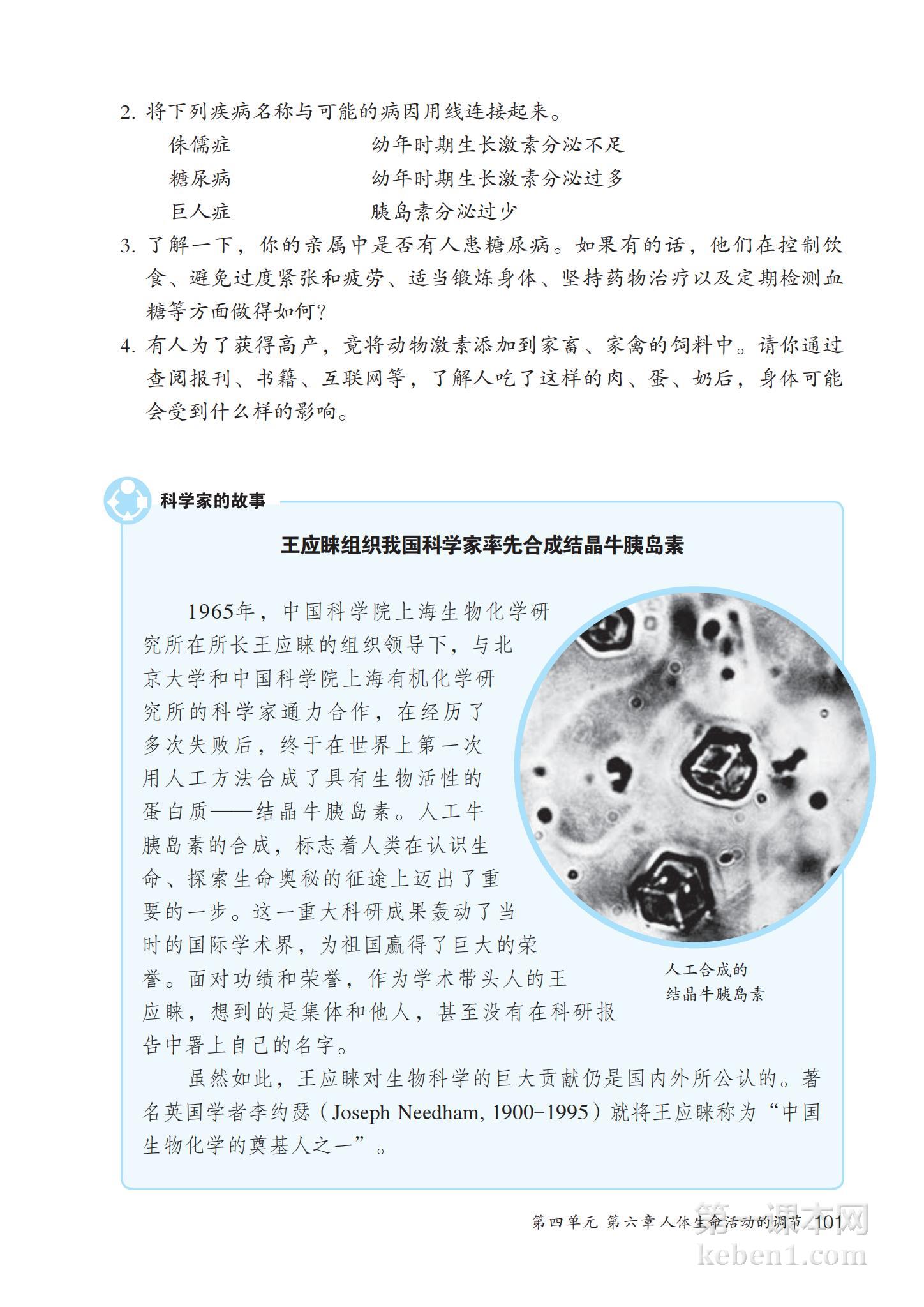 七年级生物下册人教版课本图片