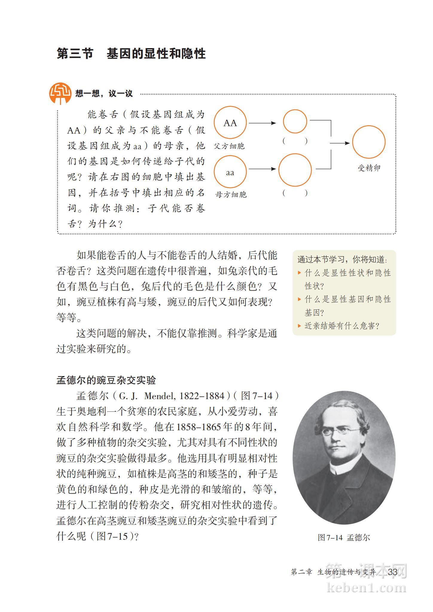 八年级生物下册人教版课本图片