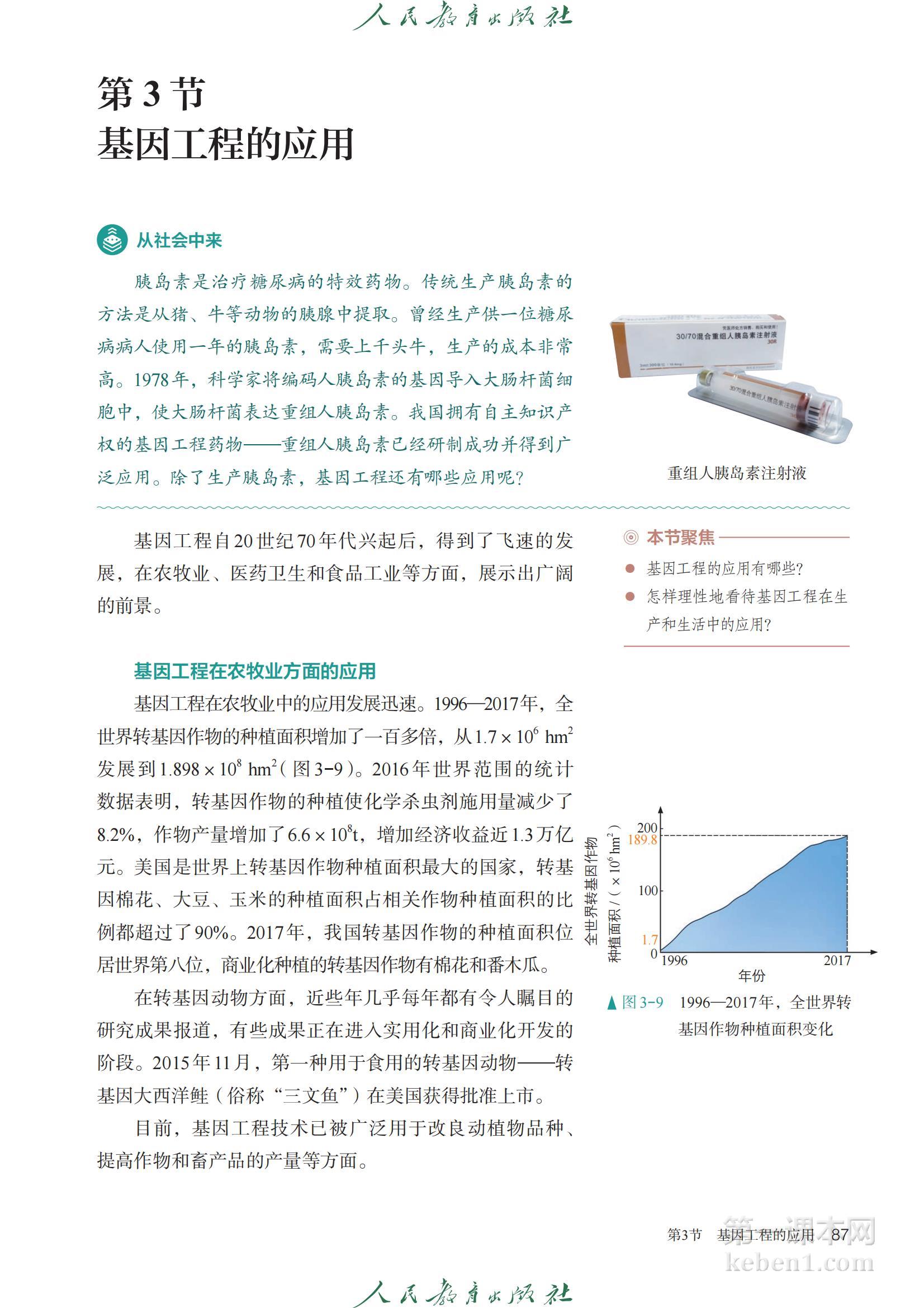 高中生物选修3人教版课本图片