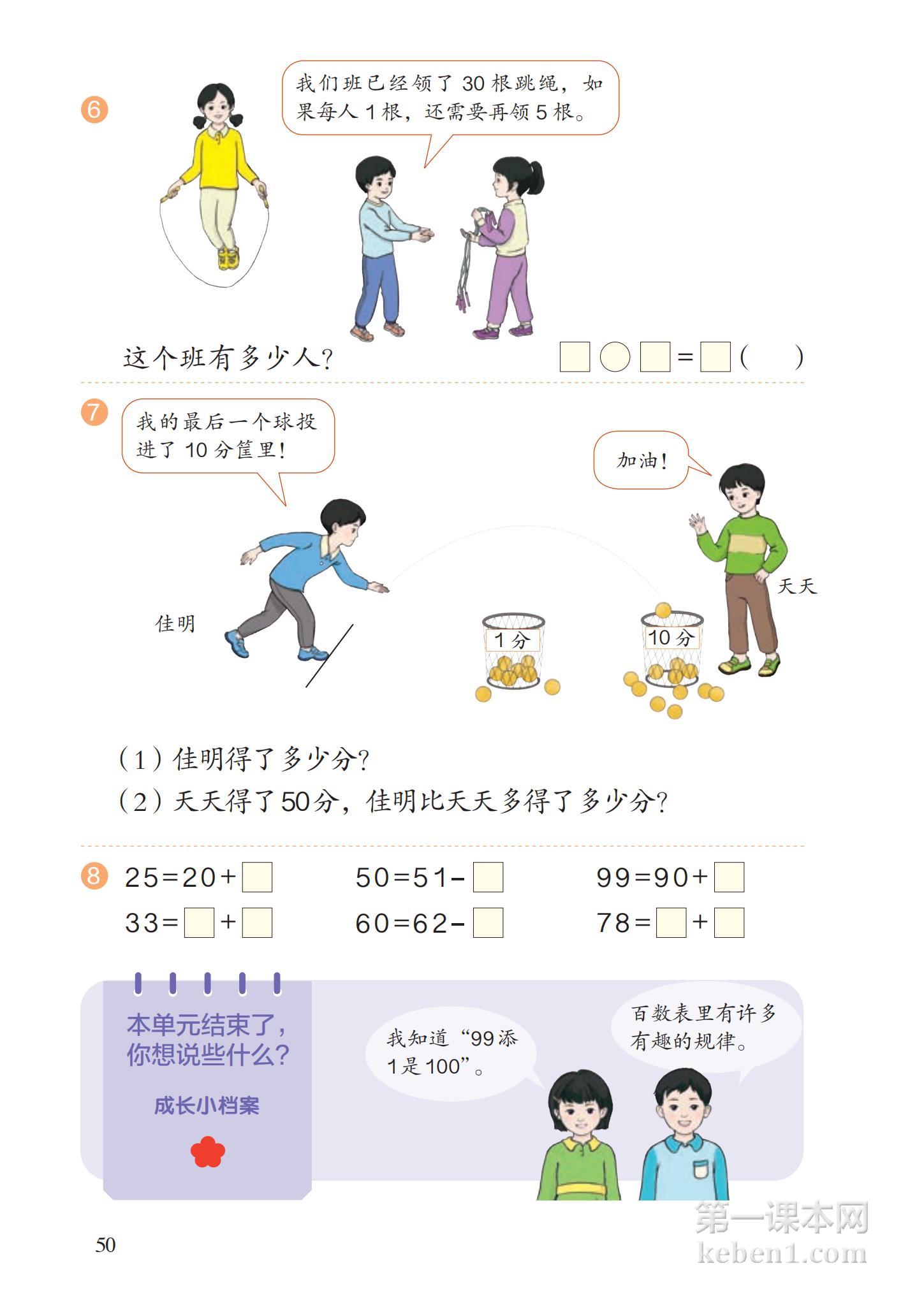 一年级人教版数学下册电子课本