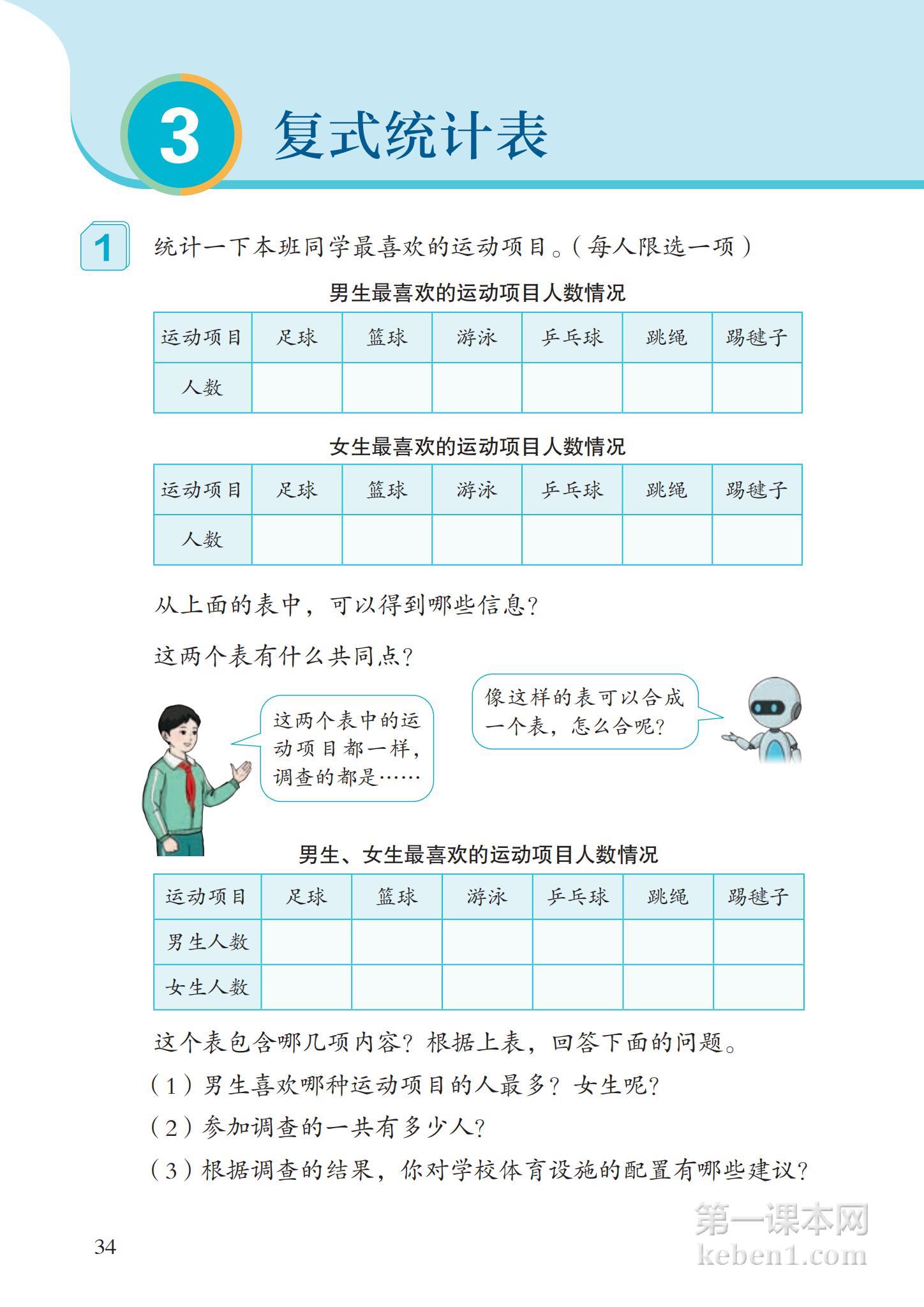 三年级人教版数学下册电子课本