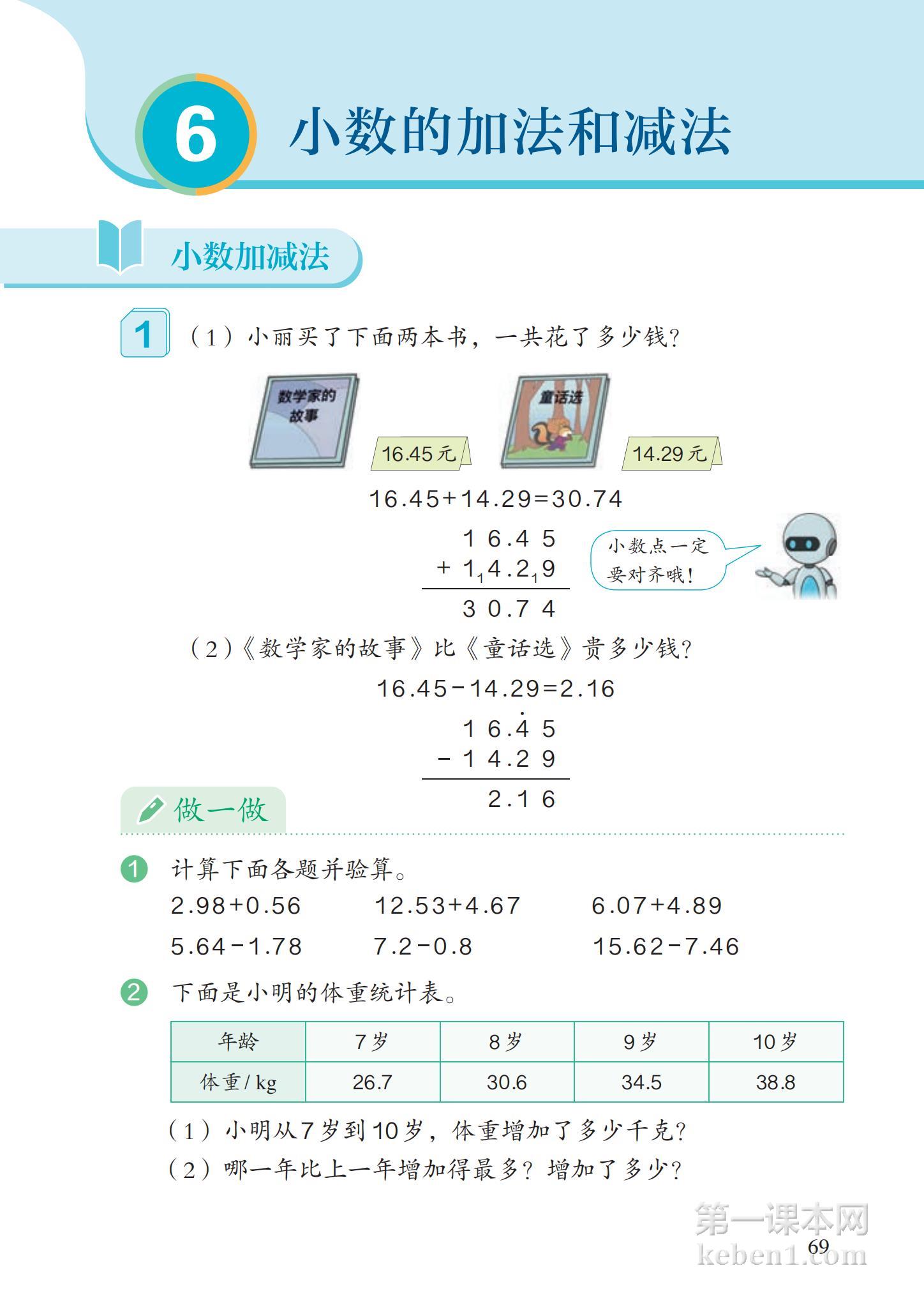 四年级人教版数学下册电子课本