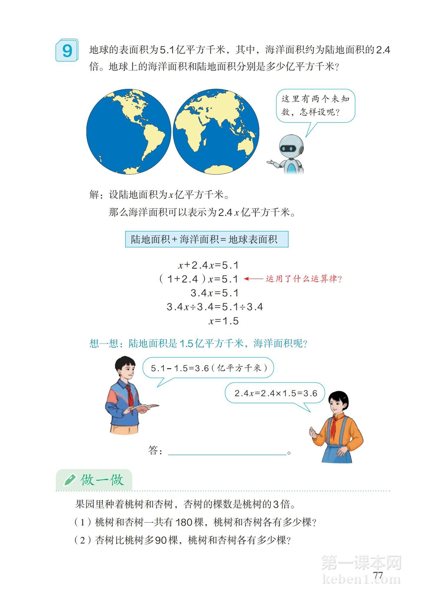 五年级人教版数学上册电子课本