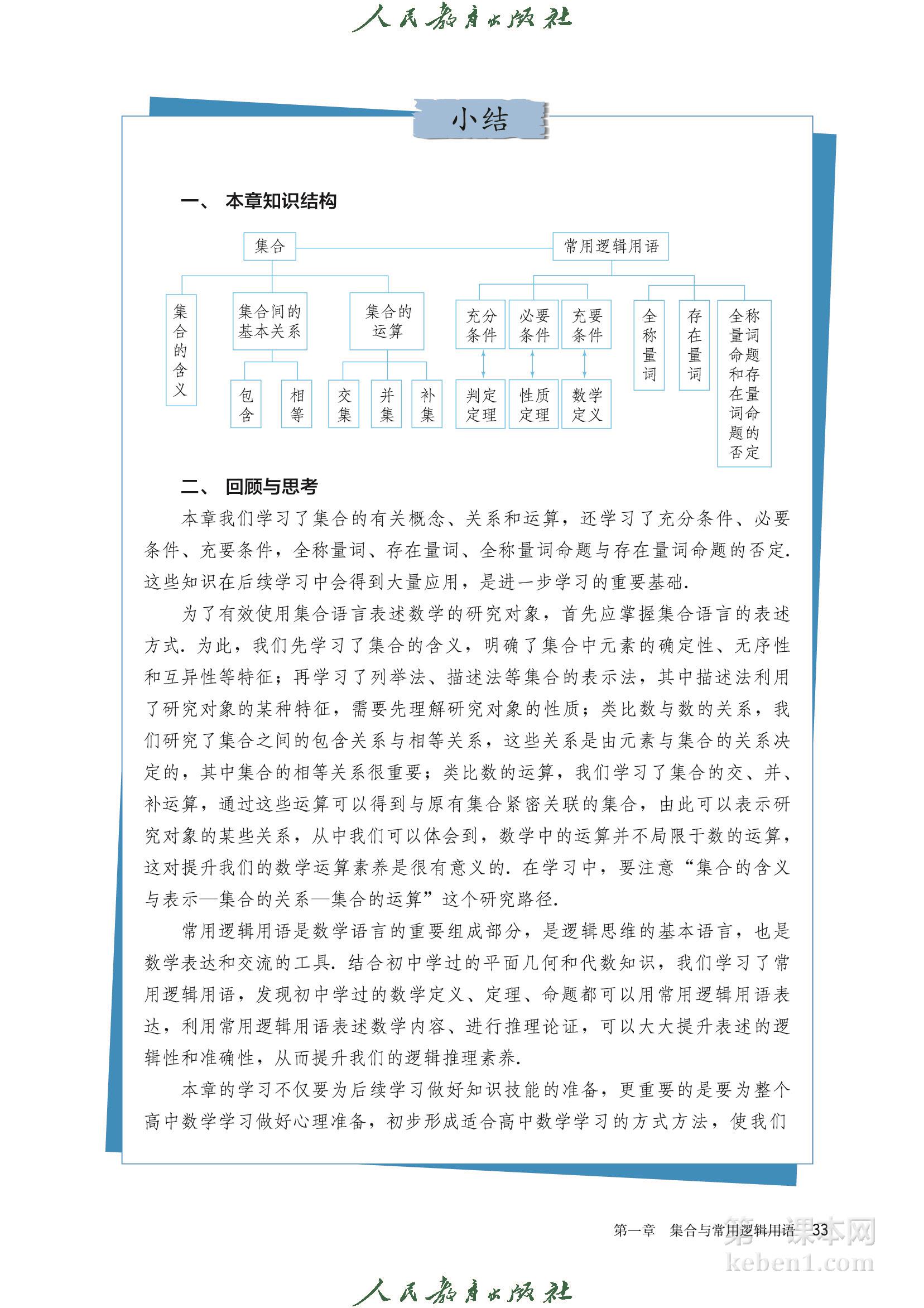 高中数学必修一人教版A版电子课本