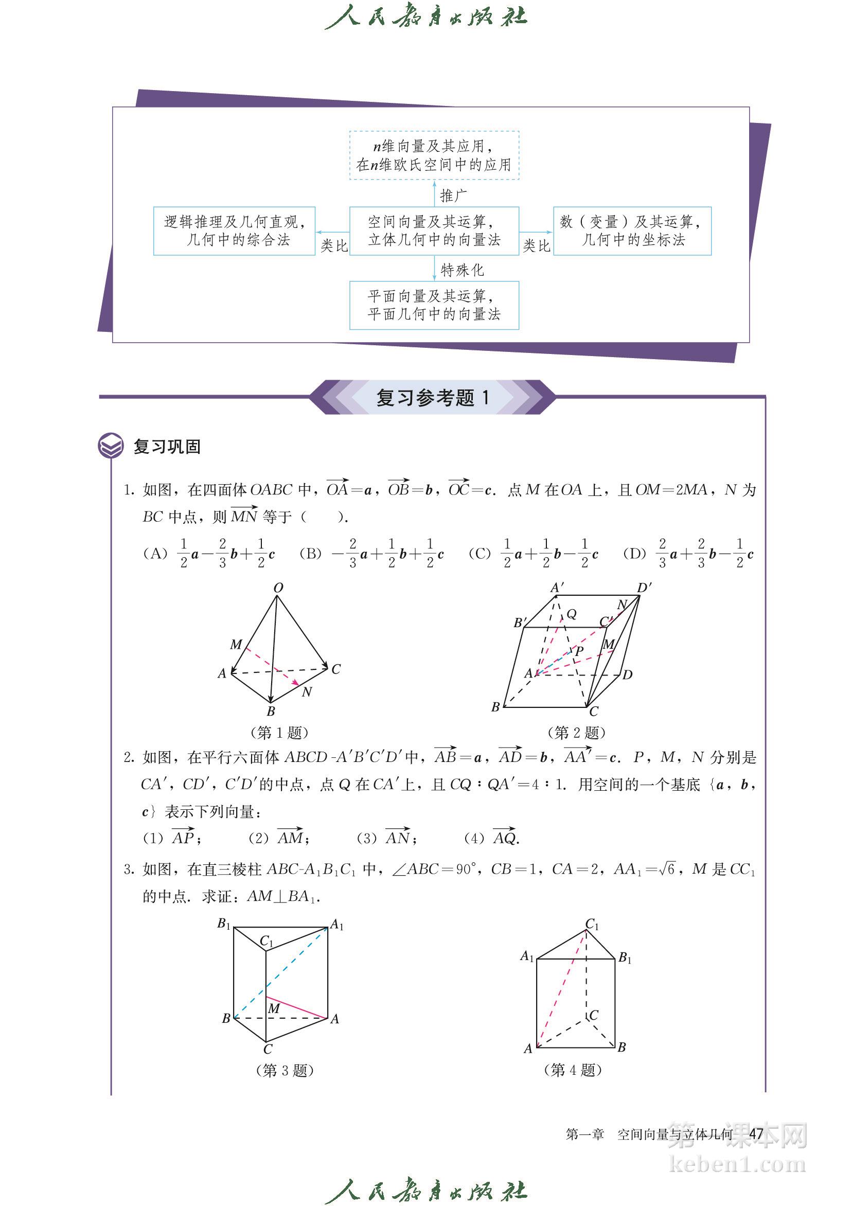 高中数学选择性必修一人教版A版