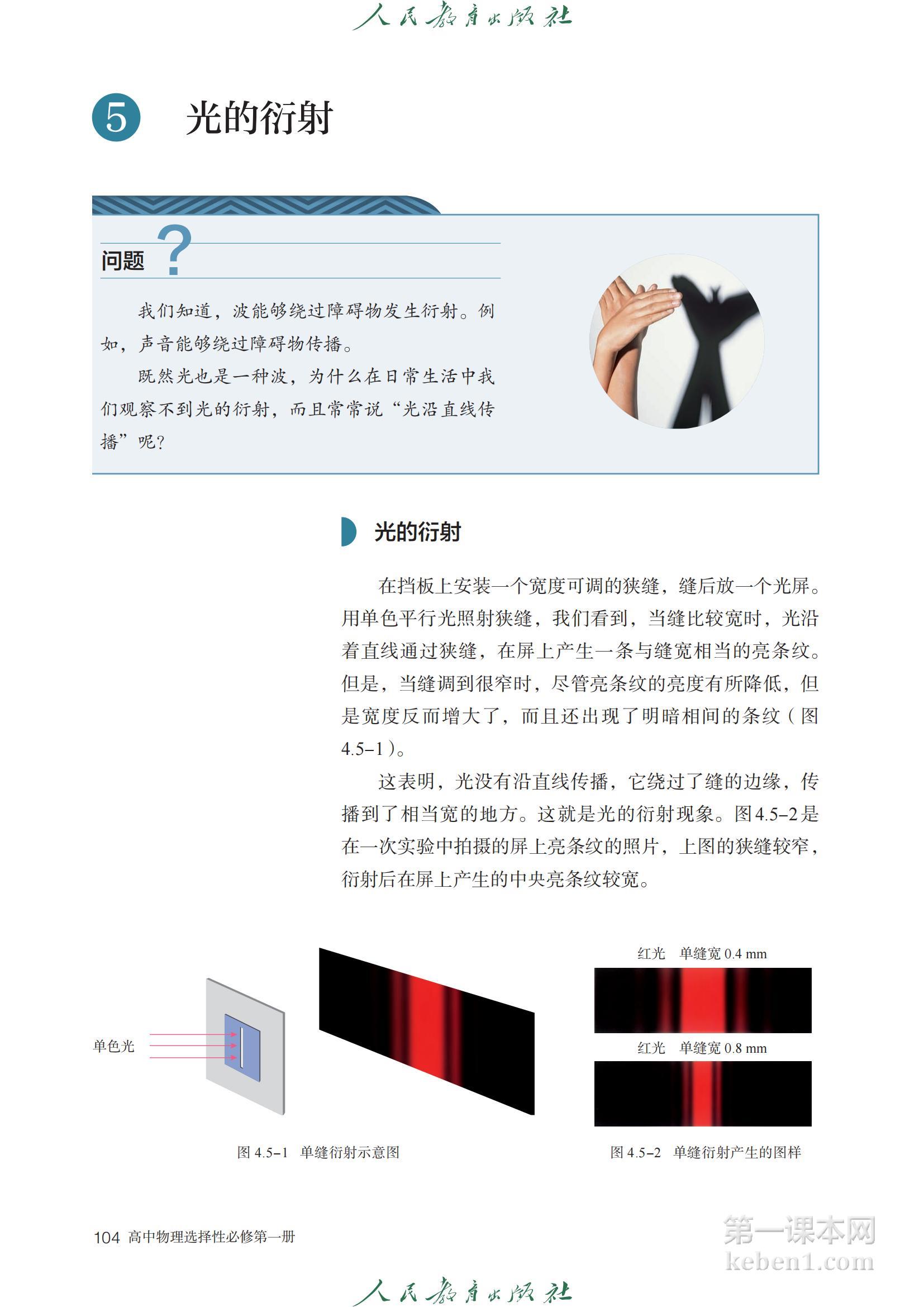 高中物理选修一人教版课本图片