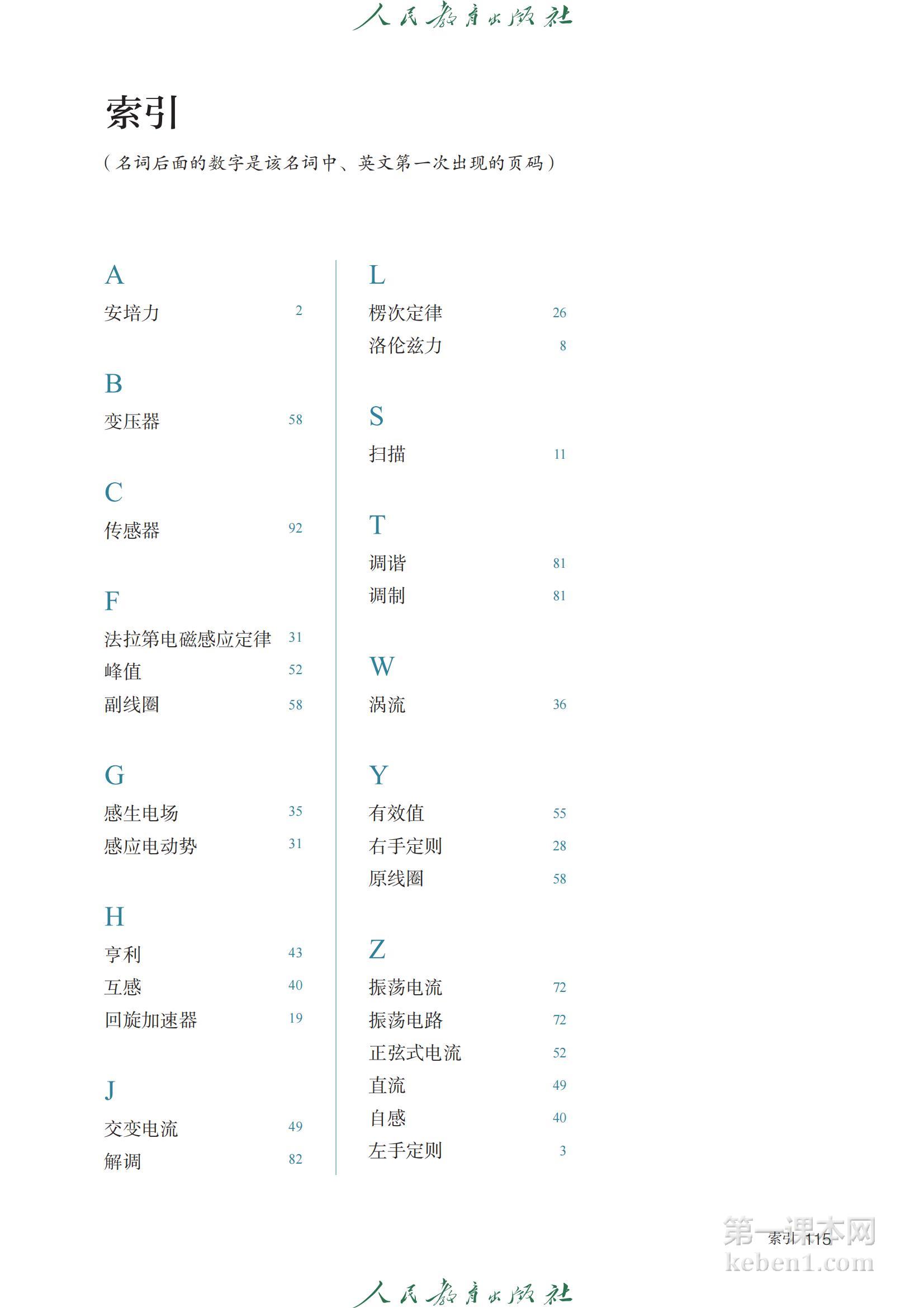 高中物理选修二人教版课本图片