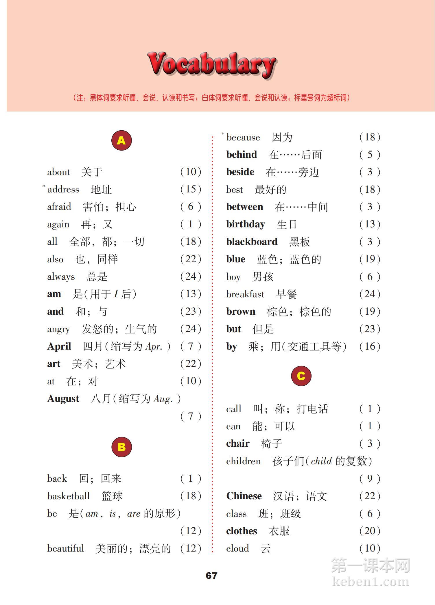 四年级冀教版英语下册课本图片