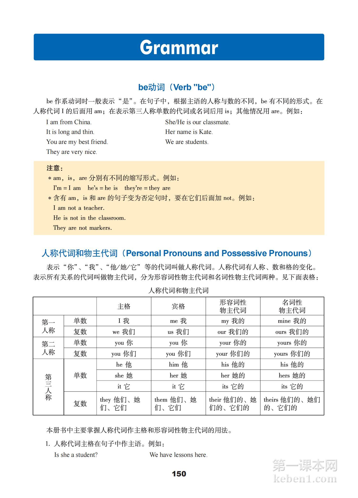 七年级冀教版英语上册课本图片