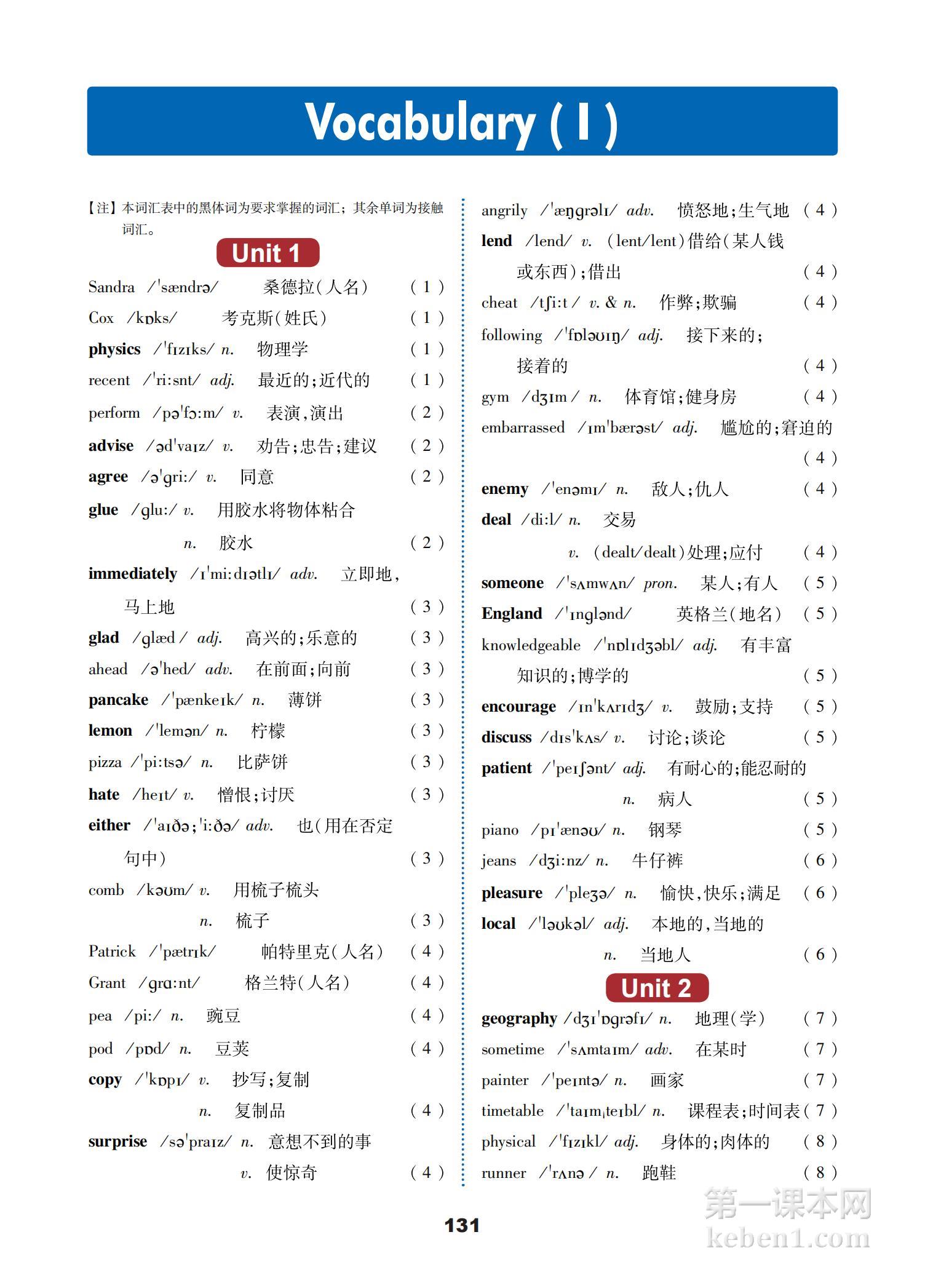 八年级冀教版英语上册课本图片