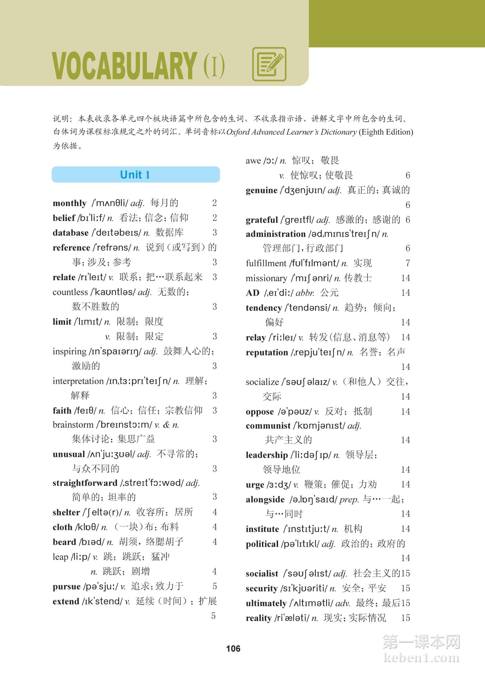 高中冀教版英语选修第二册课本图片