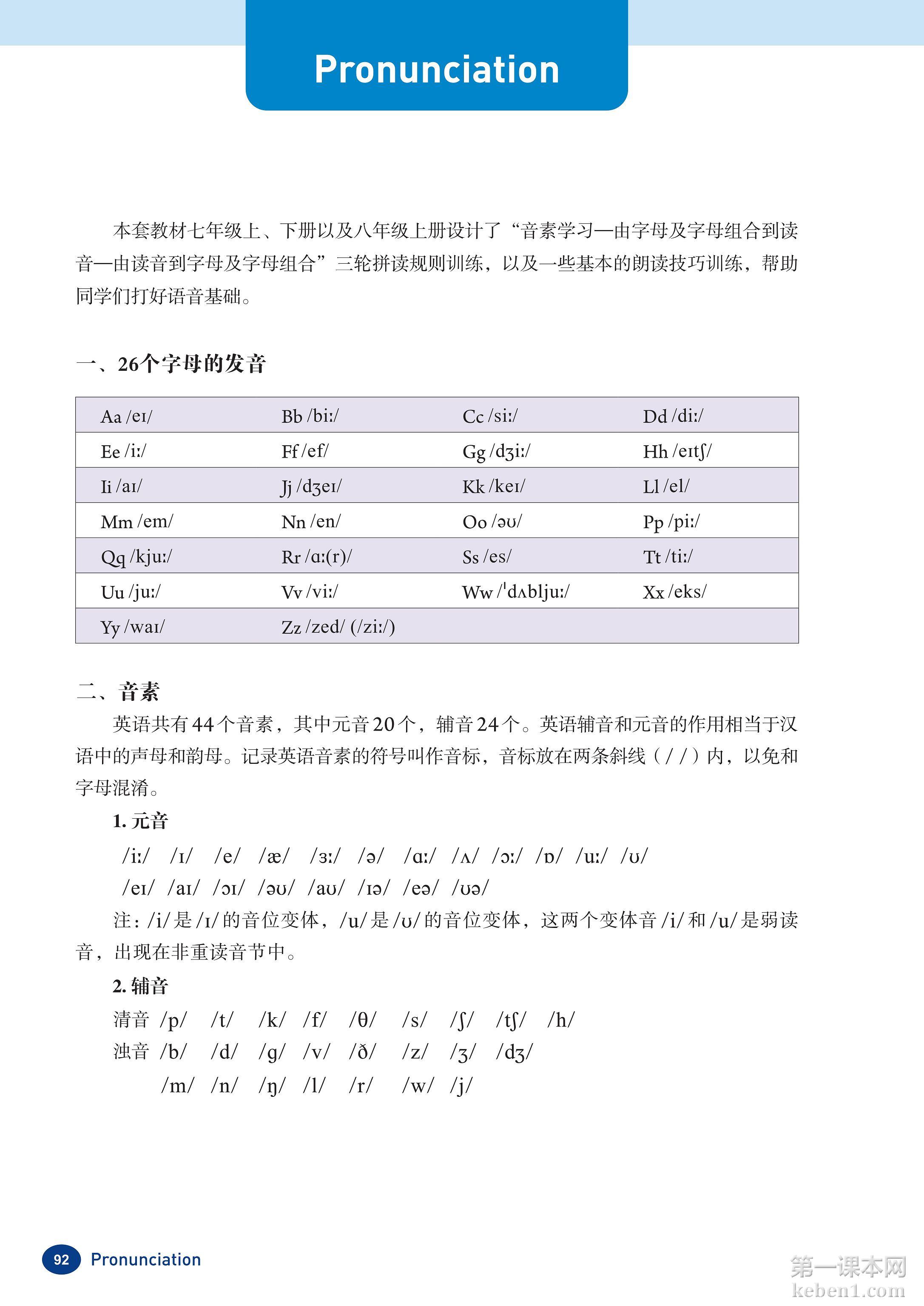 七年级人教版英语上册电子课本