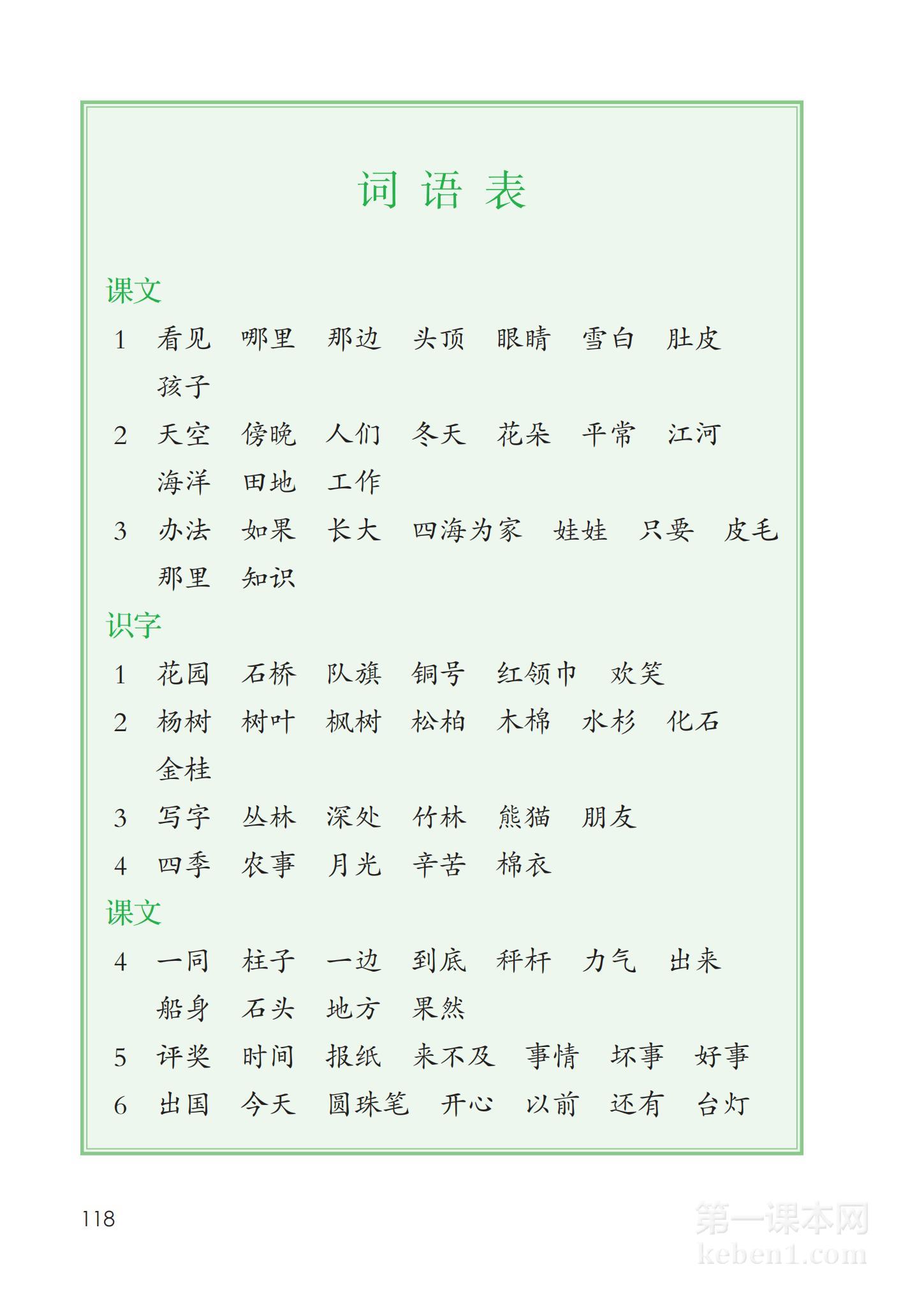 二年级部编版语文上册电子课本